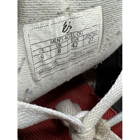 Vintage ES Accel Og Black‎ Red White Skateboard Shoes Men’s Size 9 main image 6